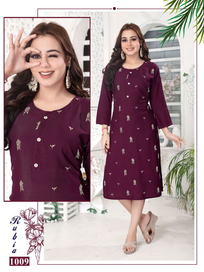 Rubia By Beauty Rayon Plain Kurti Wholesale Shop In Surat
